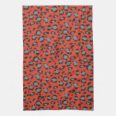Bold Red Leopard Animal Print Glam 1 Theedoek (Verticaal)