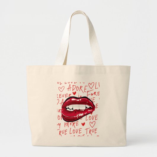 Bold Red Lips - Sexy Glam Canvas tas (Voorkant)