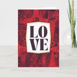 Bold Red LOVE Chocolate Romance Greeting Card Kaart