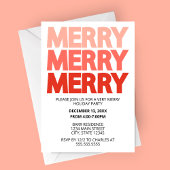 Bold Red Merry Holiday Party uitnodiging