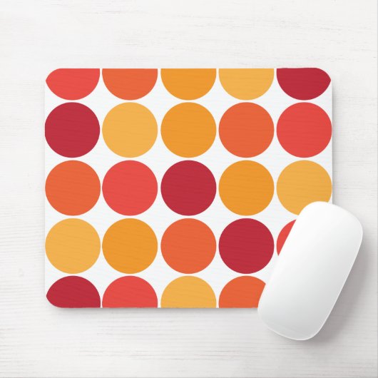 Bold Red Oranje Big Polka Dots Circles Pattern Muismat (Met muis)