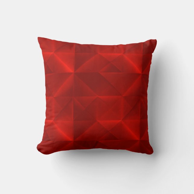 Bold Red Origami Patroon Kussen (Voorkant)