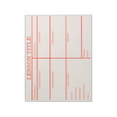 Bold Red Peach Retro Lesson Planner voor Docenten Notitieblok (Linkerzijde)
