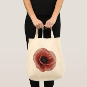 Bold Red Poppy Botanical Art Design Tote Bag (Voorkant (product))