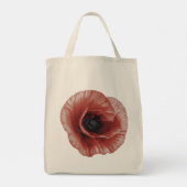 Bold Red Poppy Botanical Art Design Tote Bag (Achterkant)