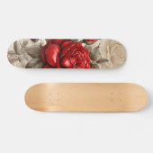 Bold Red Rose Decoupage Geïnspireerde collage Persoonlijk Skateboard (Horizontaal)