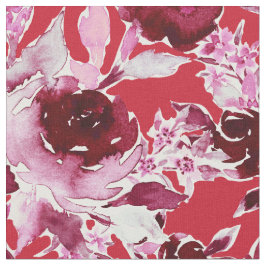 Bold Red Rose Floral Stof