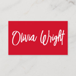 Bold Red Signature Script Typografie Visitekaartje