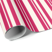 Bold Red Stripes Cream Valentine Holiday Christmas Cadeaupapier (Rol Hoek)
