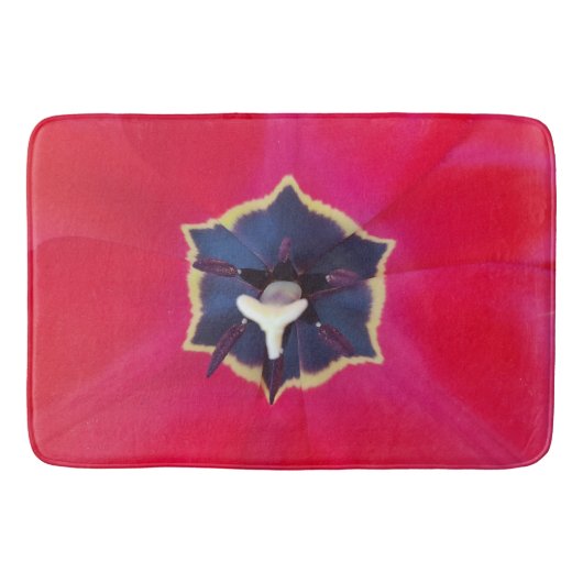 Bold Red Tulp Flower Macro Natuur Badmat (Voorkant)