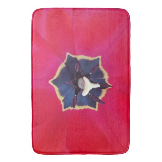 Bold Red Tulp Flower Macro Natuur Badmat (Voorkant Verticaal)