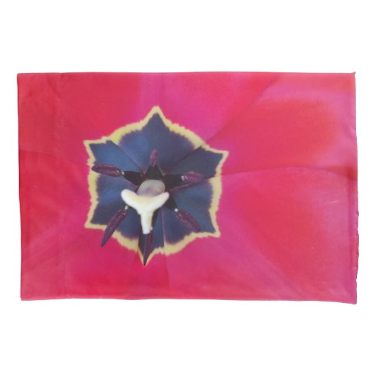 Bold Red Tulp Flower Macro Natuur Kussensloop (Voorkant)