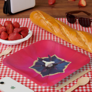 Bold Red Tulp Flower Macro Natuur Papieren Bordje