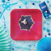 Bold Red Tulp Flower Macro Natuur Papieren Bordje (Feest)