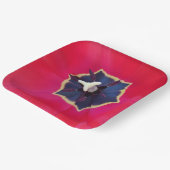 Bold Red Tulp Flower Macro Natuur Papieren Bordje (Gebogen)