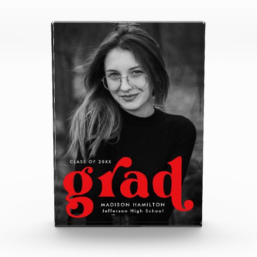 Bold Red Typography Afstuderen Fotoblokken (Voorkant)