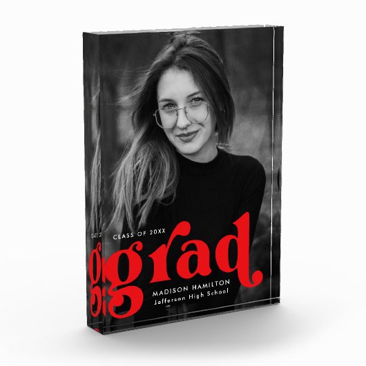 Bold Red Typography Afstuderen Fotoblokken (Links)