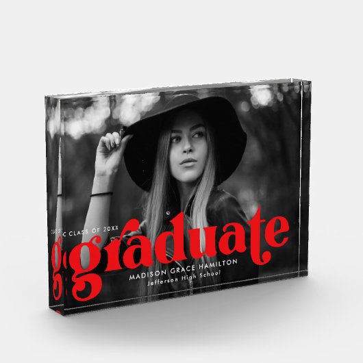 Bold Red Typography Afstuderen Fotoblokken (Links)