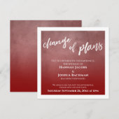 Bold Red Uitgestelde Huwelijksverandering van Plan Kaart (Voorkant / Achterkant)