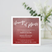 Bold Red Uitgestelde Huwelijksverandering van Plan Kaart (Staand voorkant)