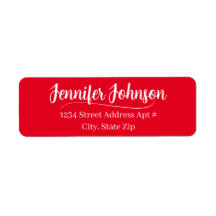 Bold Red Wedding Script Return Address Envelope