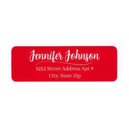 Bold Red Wedding Script Return Address Envelope Etiket