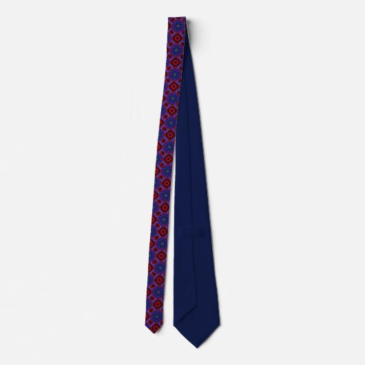 Bold Red with Blue Stars Neck Tie Stropdas (Achterkant)