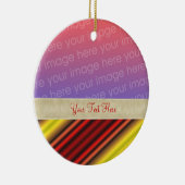 Bold Red Yellow Stripes Your Photo Ornament (Rechts)