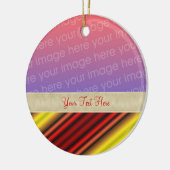 Bold Red Yellow Stripes Your Photo Ornament (Links)