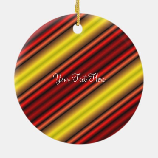 Bold Red Yellow Stripes Your Photo Ornament (Achterkant)