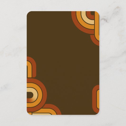 Bold Retro 1970s bruiloft Informatiekaartje (Achterkant)