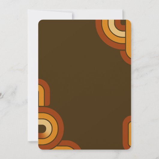 Bold Retro 1970s bruiloft Kaart (Achterkant)