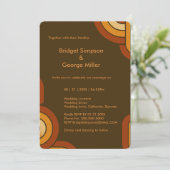 Bold Retro 1970s bruiloft Kaart (Staand voorkant)