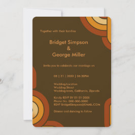 Bold Retro 1970s bruiloft Kaart