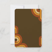 Bold Retro 1970s bruiloft RSVP Kaartje (Achterkant)