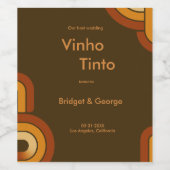 Bold Retro 1970s bruiloft Wijn Etiket (Enkel label)