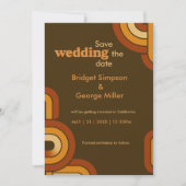 Bold Retro 1970s Trouwkluis de datumkaart (Voorkant)