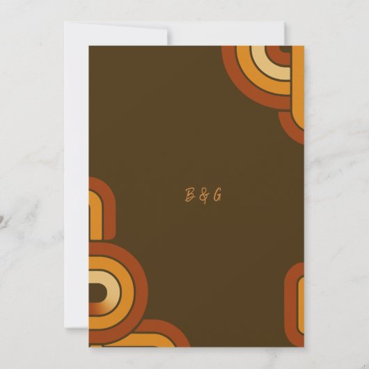 Bold Retro 1970s Trouwkluis de datumkaart (Achterkant)