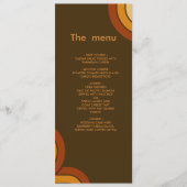 Bold Retro 1970s Trouwmenu Programmakaart (Voorkant)