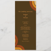 Bold Retro 1970s Trouwmenu Programmakaart (Achterkant)