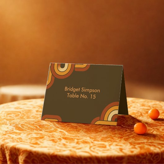 Bold Retro 1970s Wedding Guest Card Bedankkaart