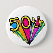 Bold Retro 50th Birthday Celebration Design Ronde Button 7,6 Cm (Voorkant)