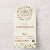 Bold Retro Aardse Tonen | Alles in één bruiloft ui All In One Uitnodiging (Binnen)