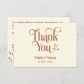 Bold Retro Aardse Tonen | Bedankt kaart (Voorkant / Achterkant)