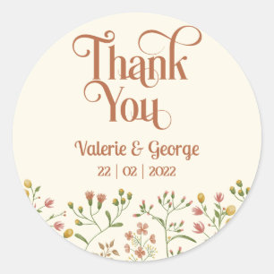 Bold Retro Aardse Tonen   Dank u ronde Sticker