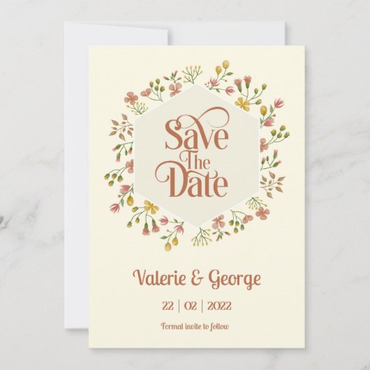 Bold Retro Aardse Tonen | De datum opslaan Kaart (Voorkant)