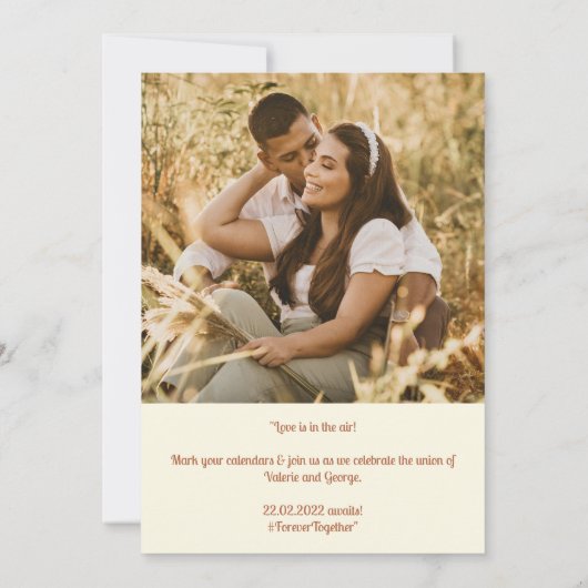 Bold Retro Aardse Tonen | De datum opslaan Kaart (Achterkant)