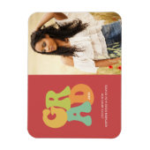 Bold Retro Afstudeerder 1970s Typografie Afstudeer Magneet (Verticaal)