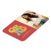 Bold Retro Afstudeerder 1970s Typografie Afstudeer Magneet (Linkerzijde)