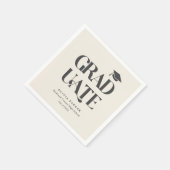 Bold Retro Afstuderen Cream Graduation Party Servet (Hoek)